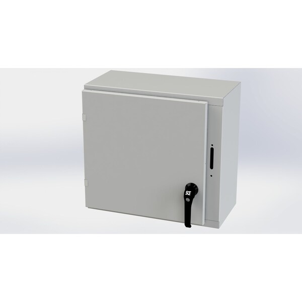 2 Point Latch with Padlock Handle Electrical Enclosures, 20 in H, 10 in D, 21.38 in W, Carbon Steel